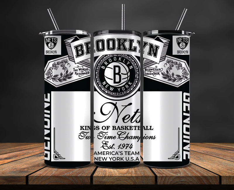 Brooklyn Nets Tumbler Wrap, NBA Tumbler Png , NBA DS-46