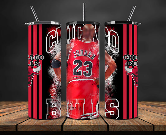 Bulls Basketball 20oz Tumbler Wrap,  NBA Tumbler Png , NBA DS-04