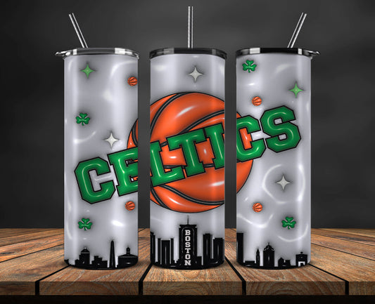 3D Inflated Boston Celtics Basketball Team, NBA Tumbler Png , NBA DS-05