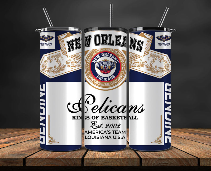 New Orleans Pelicans Tumbler Wrap, NBA Tumbler Png , NBA DS-60