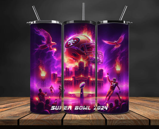 San Francisco 49ers  Super Bowl Tumbler Png, Super Bowl 2024 Tumbler Wrap 65