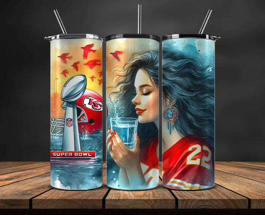 Kansas City Chiefs  Super Bowl Tumbler Png, Super Bowl 2024 Tumbler Wrap 68