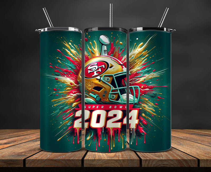 Kansas City Chiefs Vs San Francisco 49ers Super Bowl Tumbler Png, Super Bowl 2024 Tumbler Wrap 87