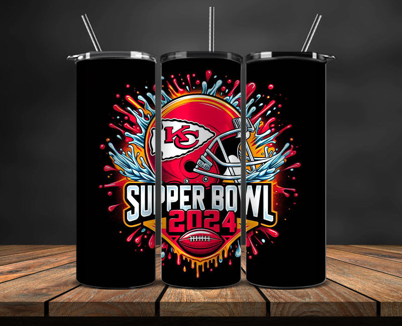 Kansas City Chiefs Vs San Francisco 49ers Super Bowl Tumbler Png, Super Bowl 2024 Tumbler Wrap 89