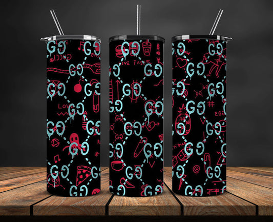 Brand Logo Tumbler Wrap , Fashion Logo Tumbler Wrap, Skinny Tumbler 20oz, Brand Tumbler Wrap 90